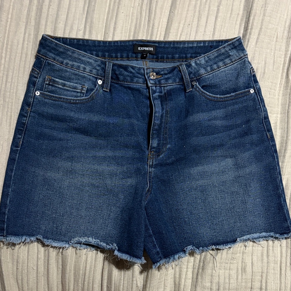 Express Women's Dark Blue Jean Shorts